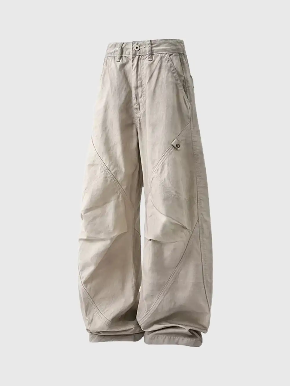 Wide-Leg Distressed Cargo Pants