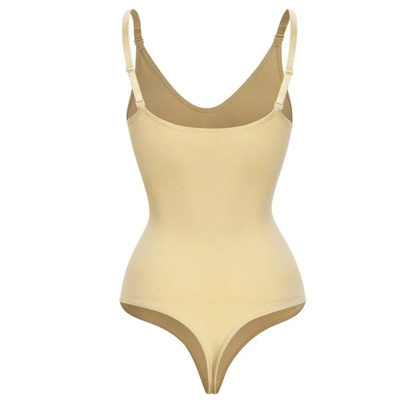 Women's Vneck Thong Sleeveless faja Womenswear Camisole Comfort Tops Basic Minimalist Compression bodysuits shapewear Tummy Control Undershirts Tummy Control Seamless