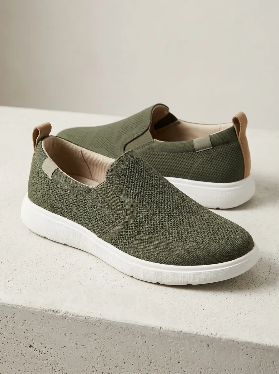 Slip-On Knit Minimal Unisex Elastic Canvas Shoes