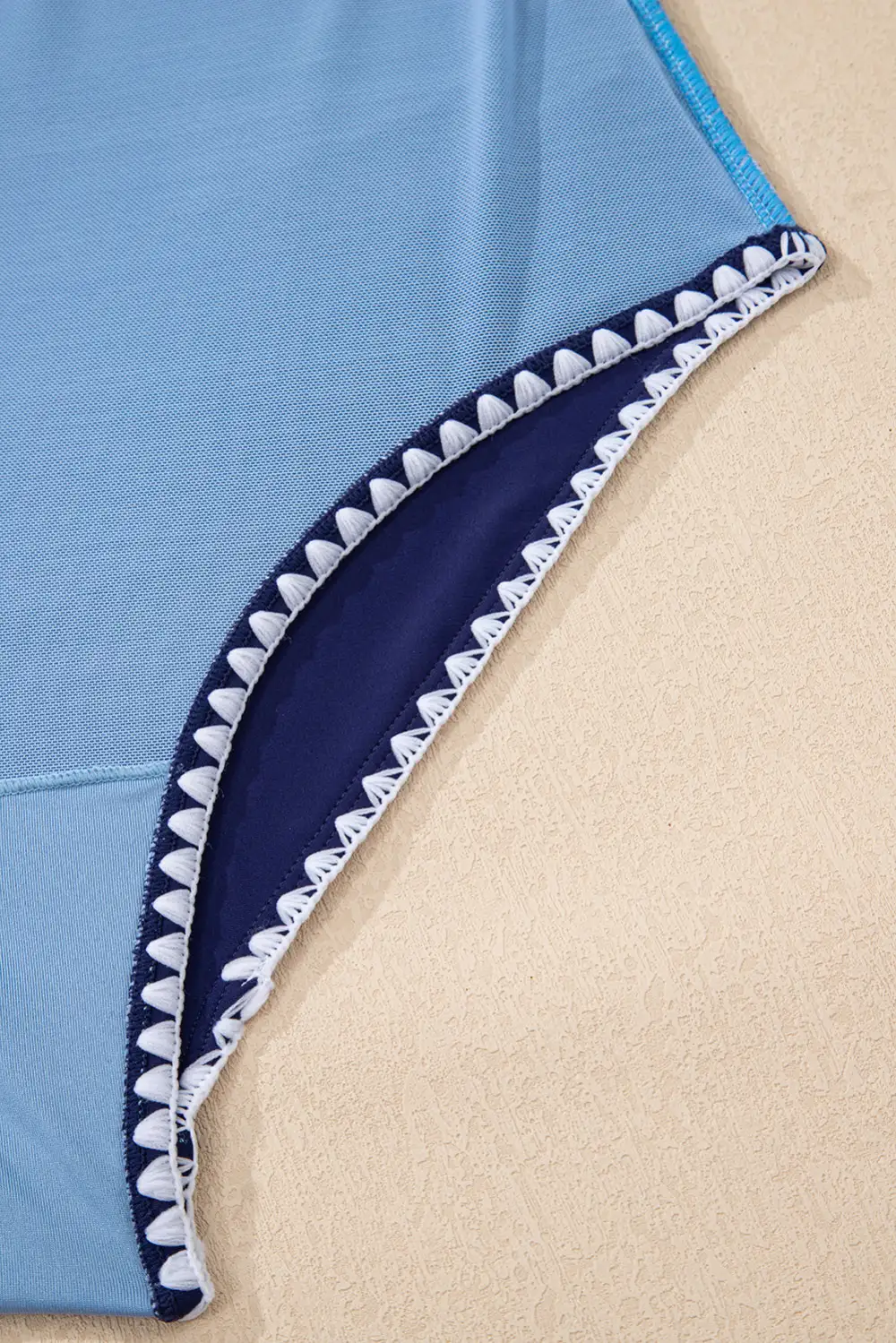 Ric Rac Trim Contrasted One Piece Swimsuit