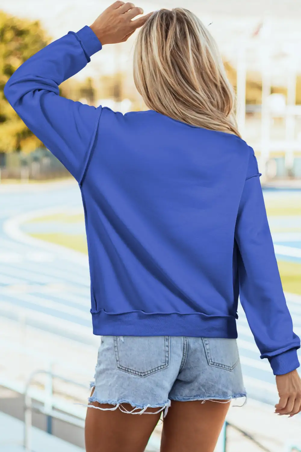 Modern Relaxed Drop Shoulder Mock Neck Sweatshirt