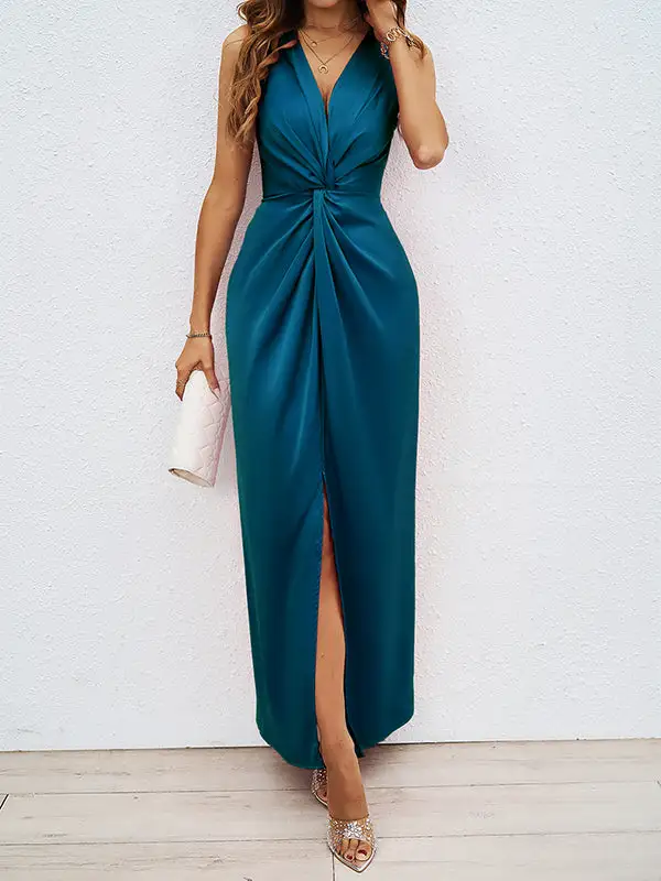 Knot Neck Maxi Dress