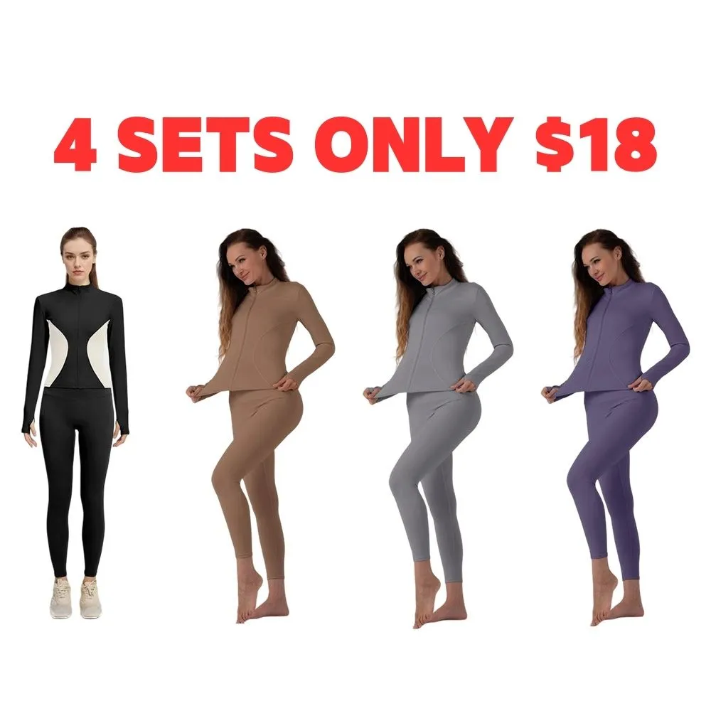Women's Breathable Quick-Dry Active Set – Zip Jacket & High-Waist Leggings