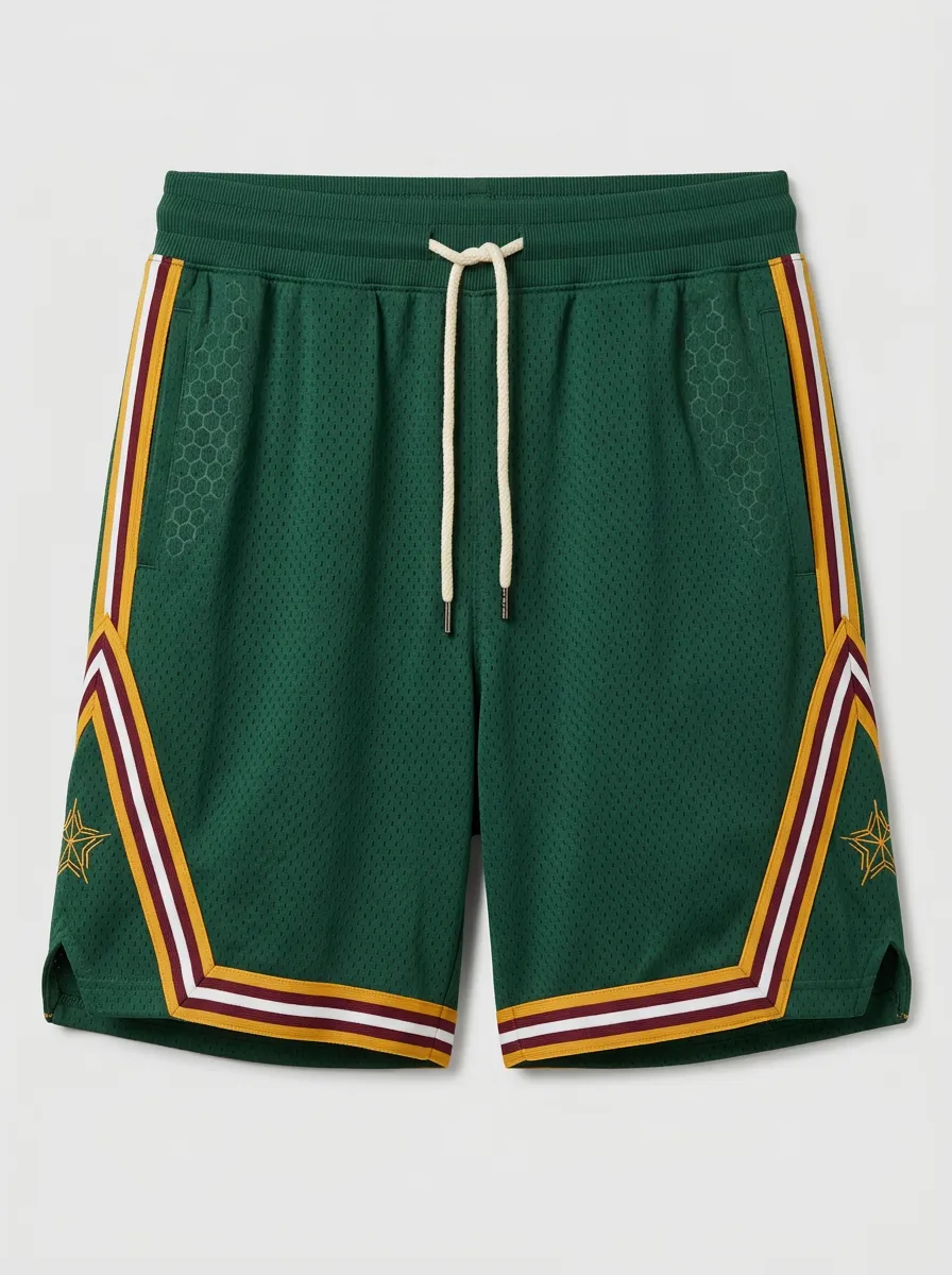 Modern Striped Detail Mesh Detail Essential Men's Basketball Shorts