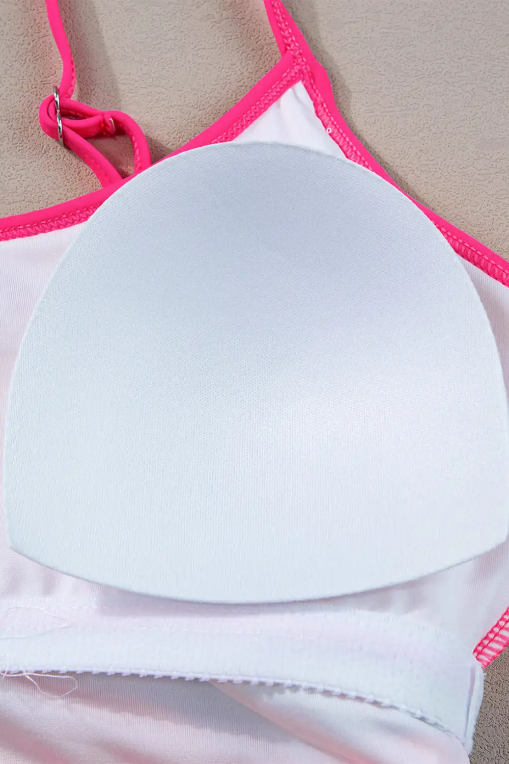 Blocked Pattern High Waisted Bikini Swim Set
