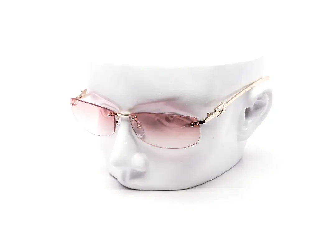 12-Pack Luxury Rimless Rectangle Square Gradient Sunglasses
