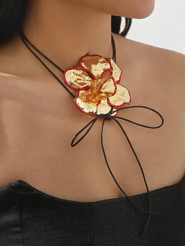 Floral Tie Detail Necklace