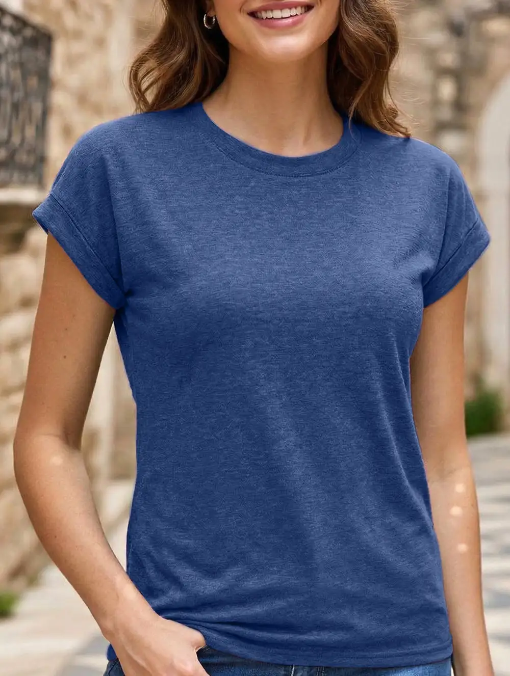 Easy Fit Loose Crew Neck Short Sleeve Tee
