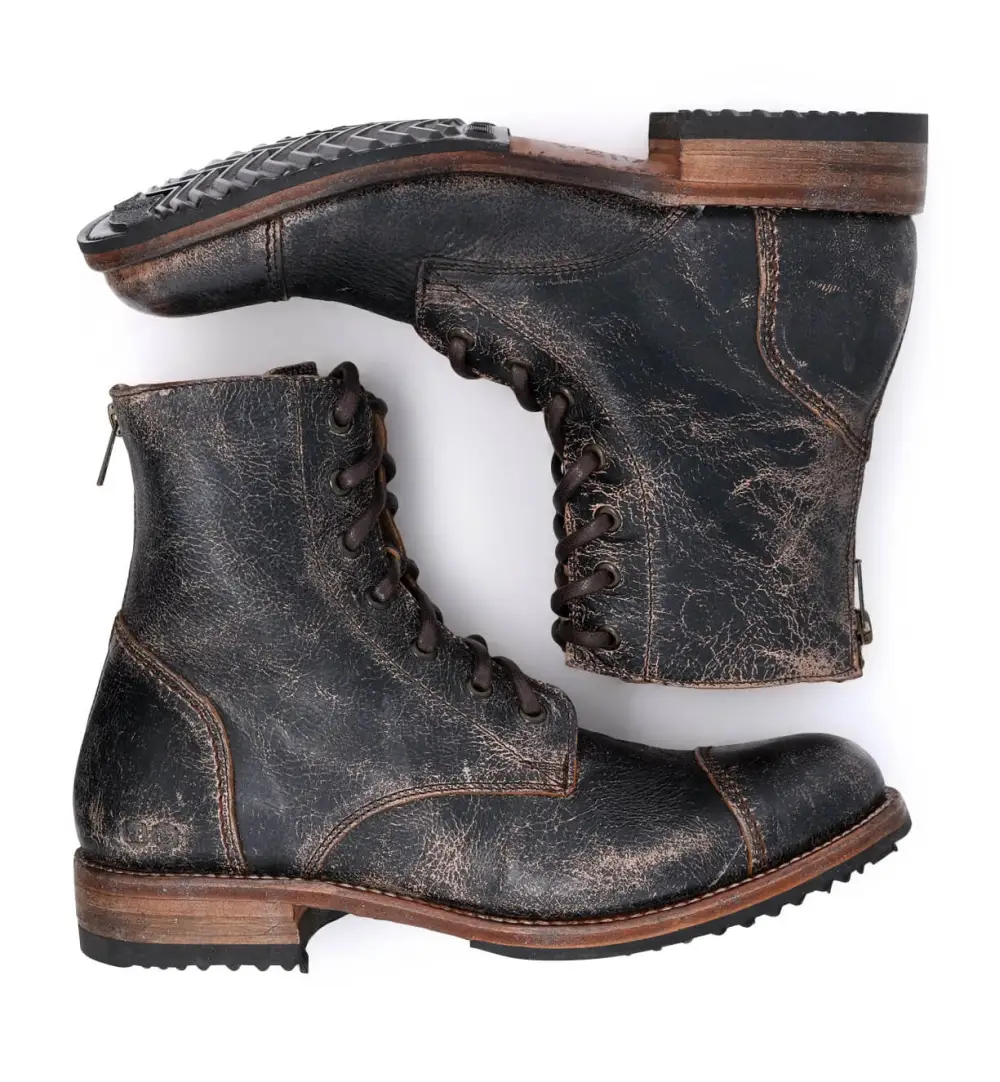 Back-Zip Streamlined Combat Boots