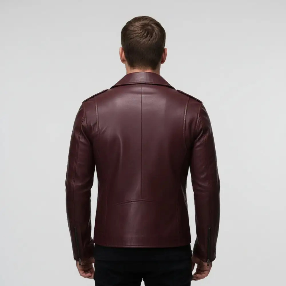 Crafted Look Leather Biker Motorcycle Jacket