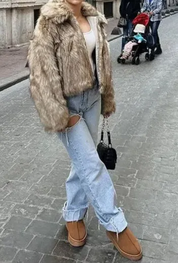 Faux-Leather Textured Jacket