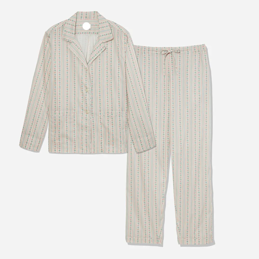 Printed Floral Cotton Long PJ Set