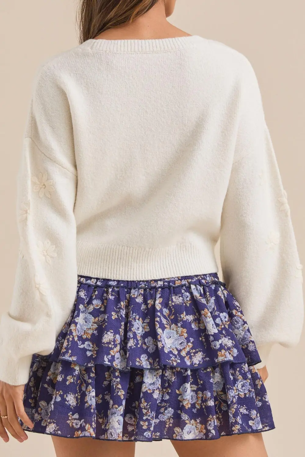 Embroidered Flower Sweater