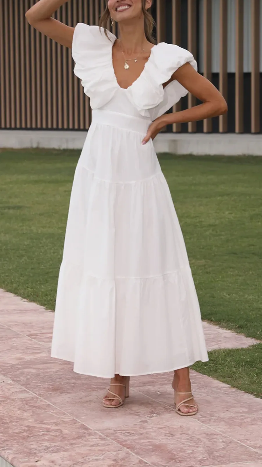 Fluffy Ruffle Tiered Dress