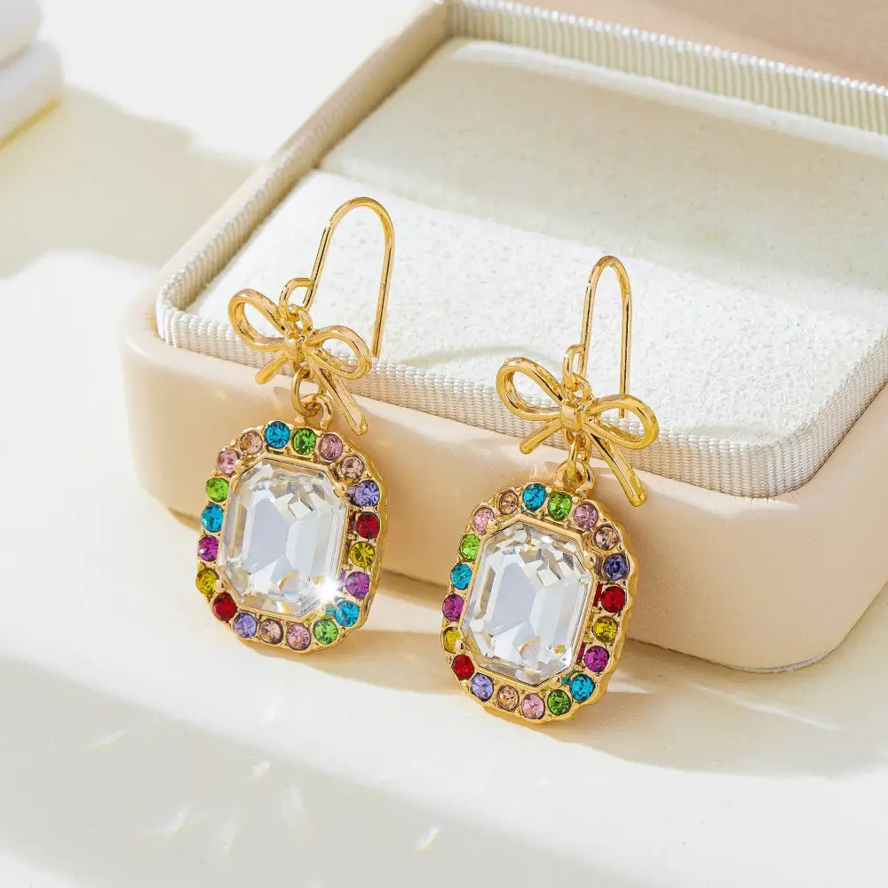 Bow merald Cut Rainbow Crystal