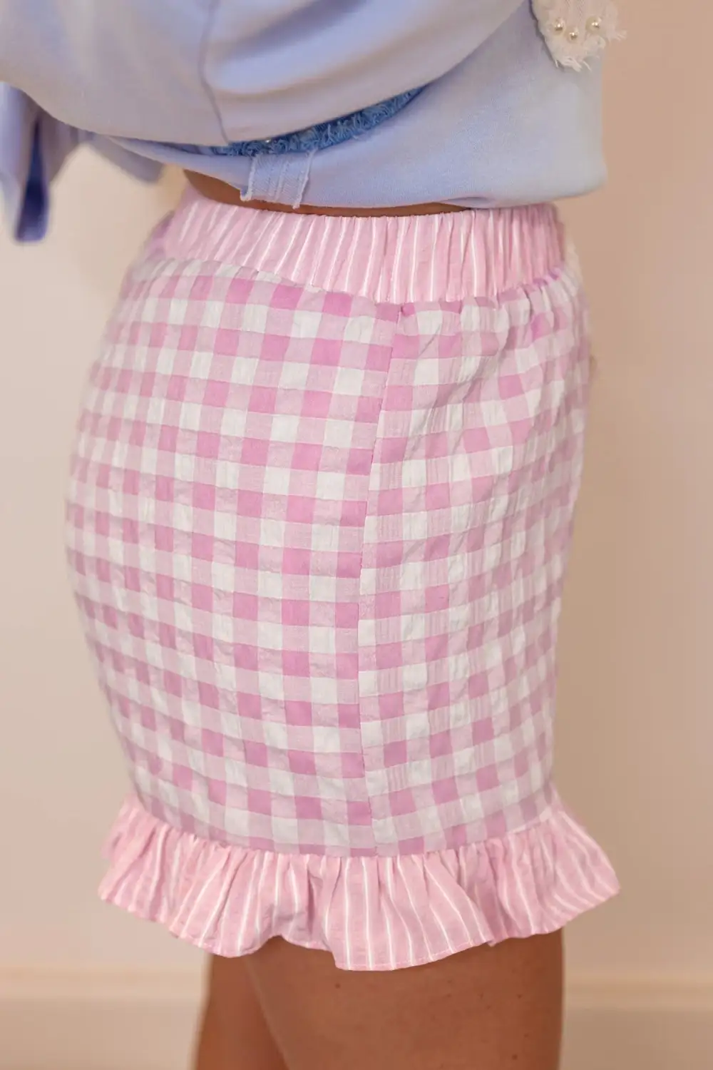 Classic Cotton Gingham Plaid Casual Shorts