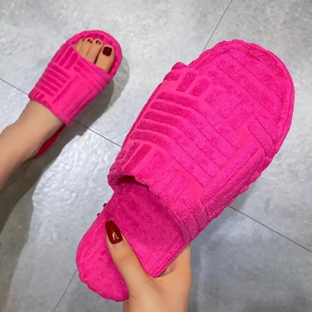 Refined Open Toe Platform Slippers
