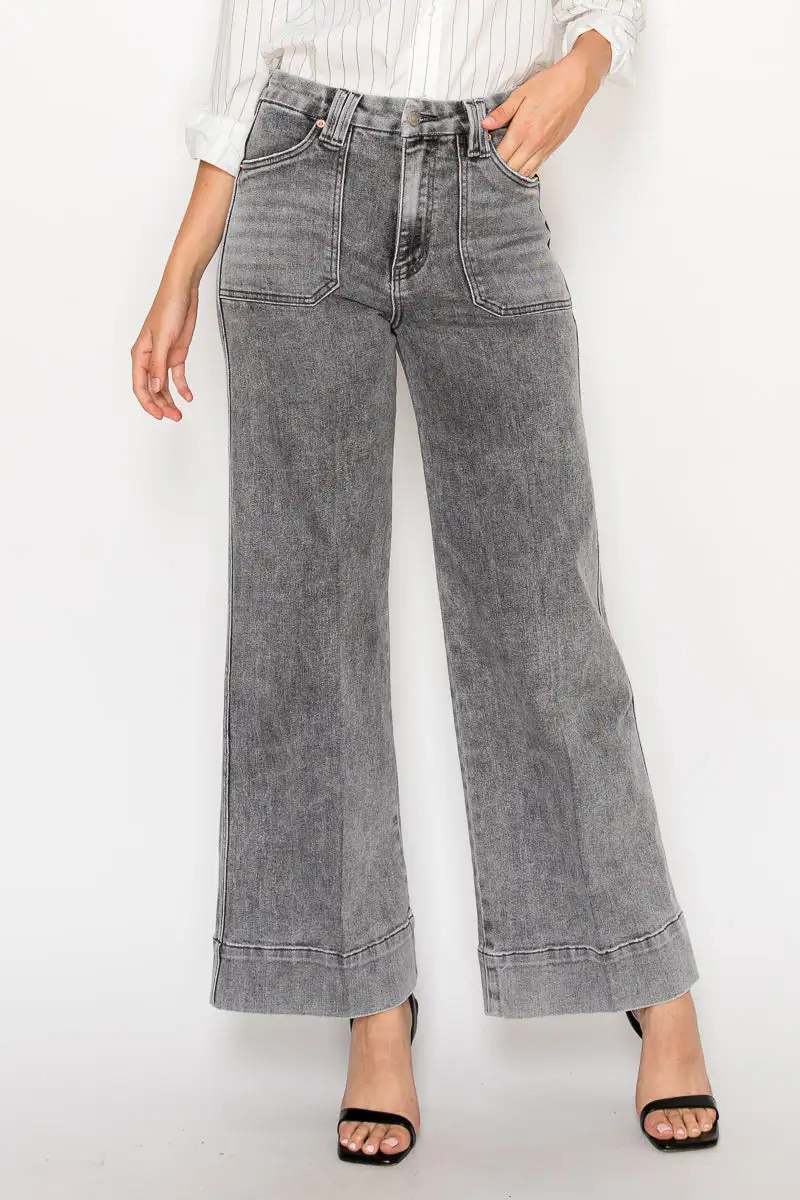 Versatile High Rise Wide Leg Relaxed Denim Jeans