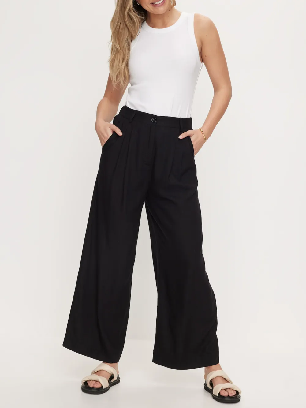 Casual Style Wide Leg Trousers