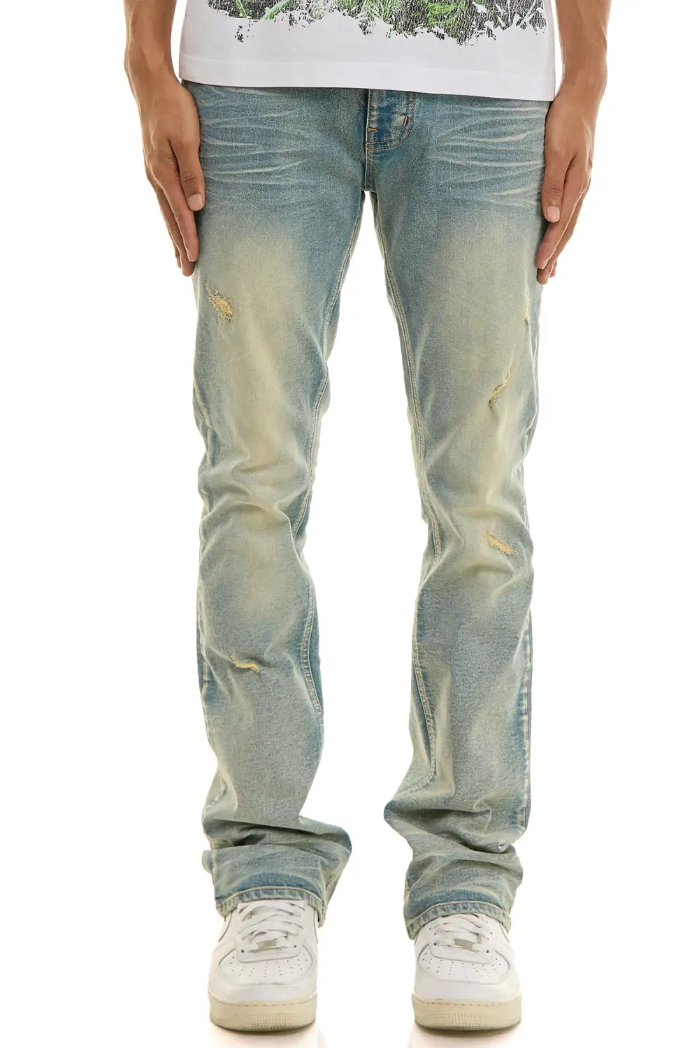 Men's Clean Flare Skinny Stacked Jeans