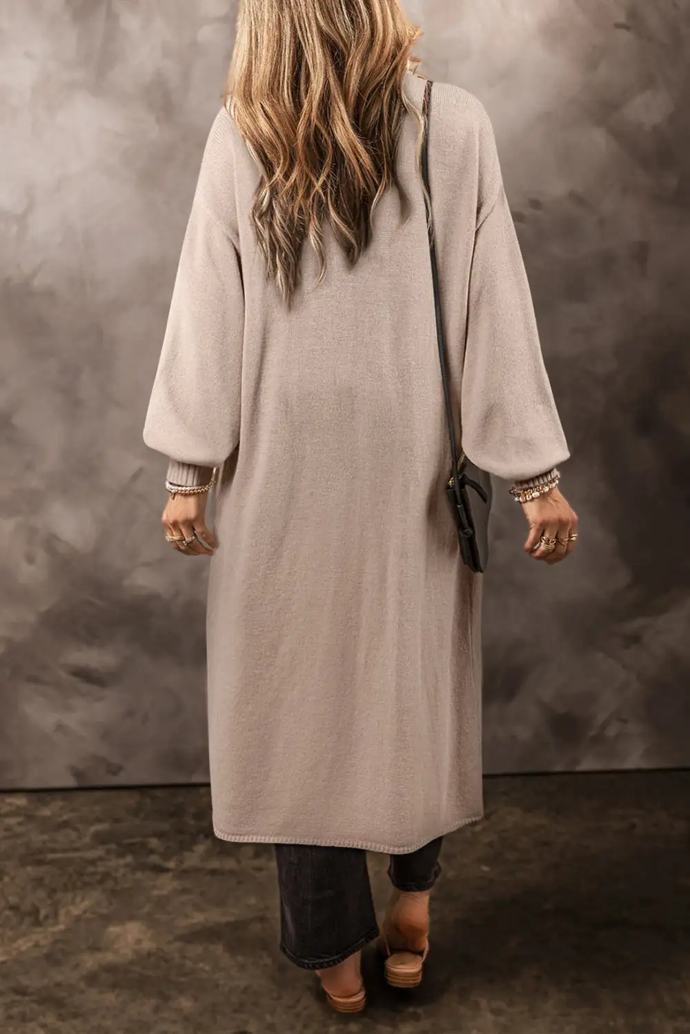 Pocketed Open Front Longline Cardigan
