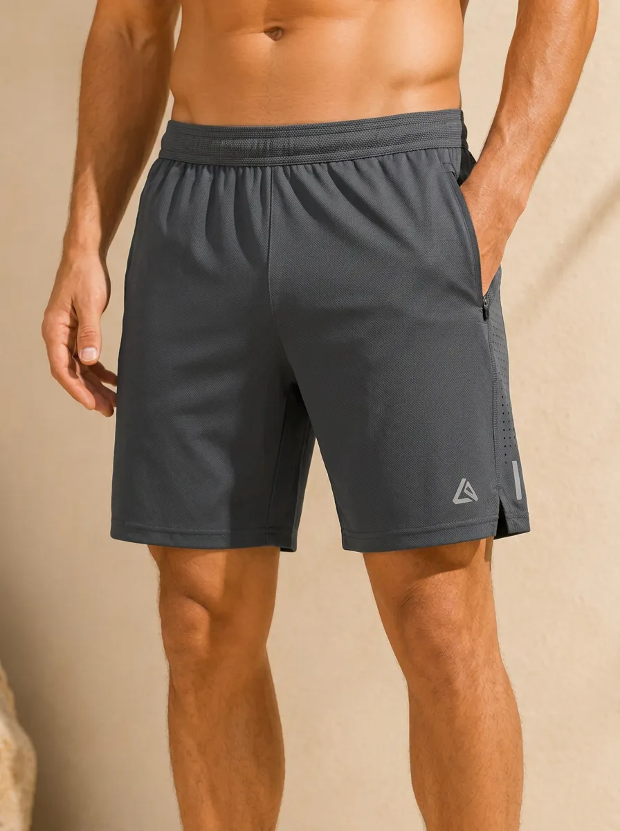 Men's Fitness Training Athletic Gym Training Mesh Printed Shorts