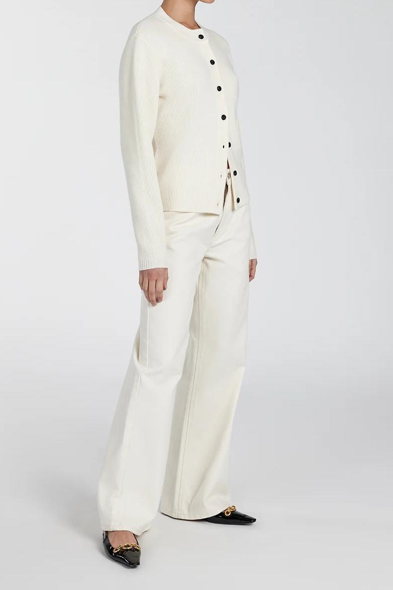 CREAM CASHMERE BLEND CARDIGAN