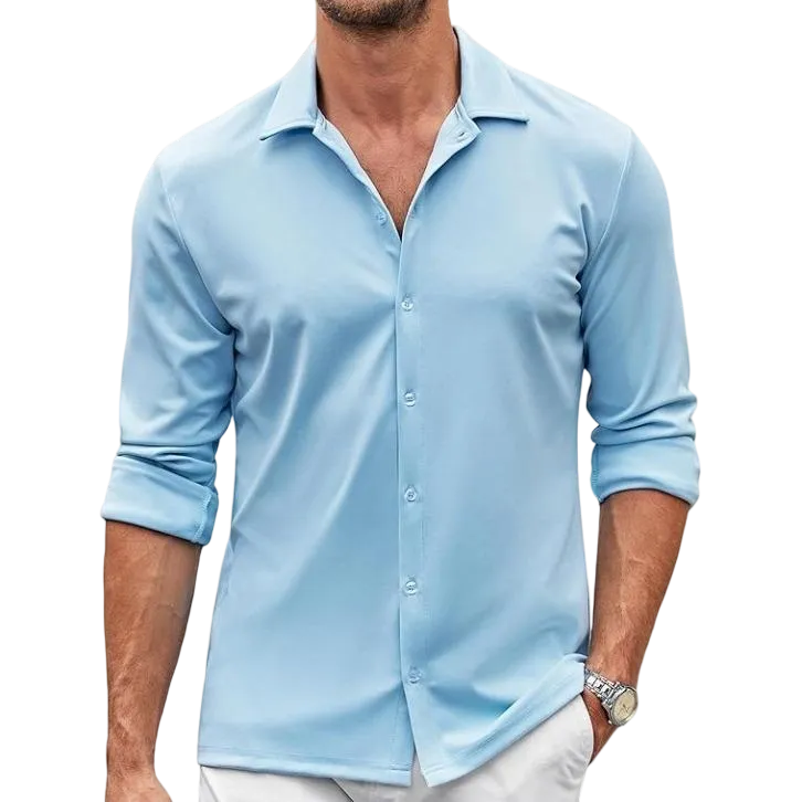 Men's Shirt Wrinkle Free Dress Shirt Long Sleeve Button Menswear