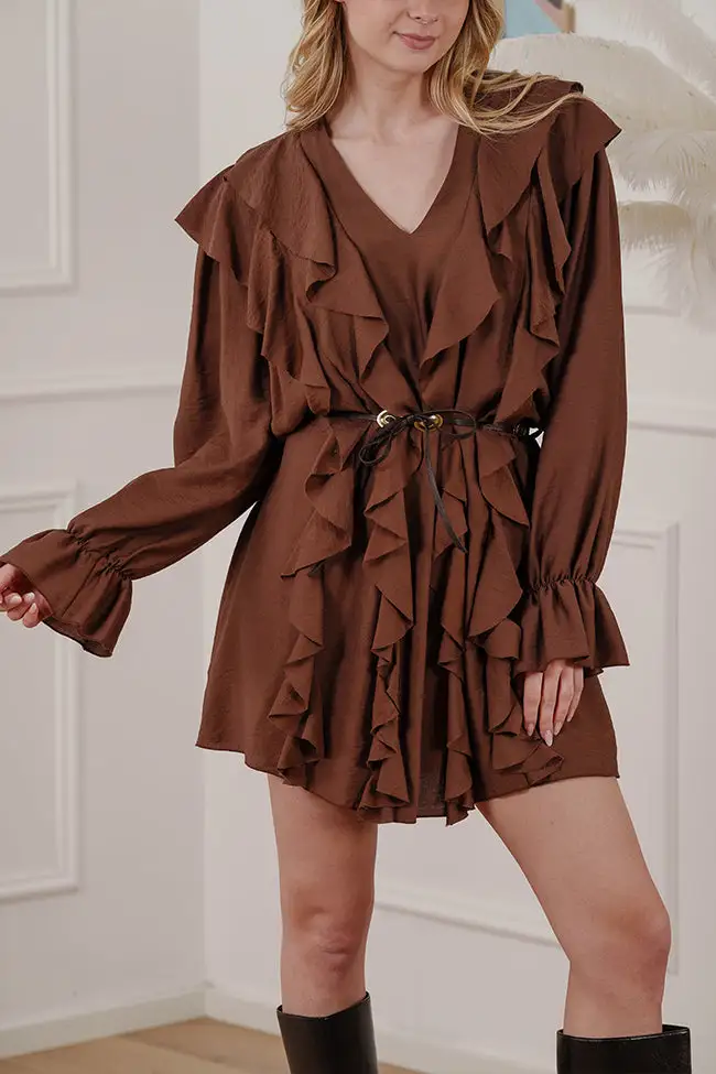 Minimal Mini V Neck Dress