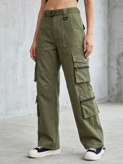 Lifestyle Multi Pocket Techwear Style Detail Women's Multi Pocket Cargo Pants