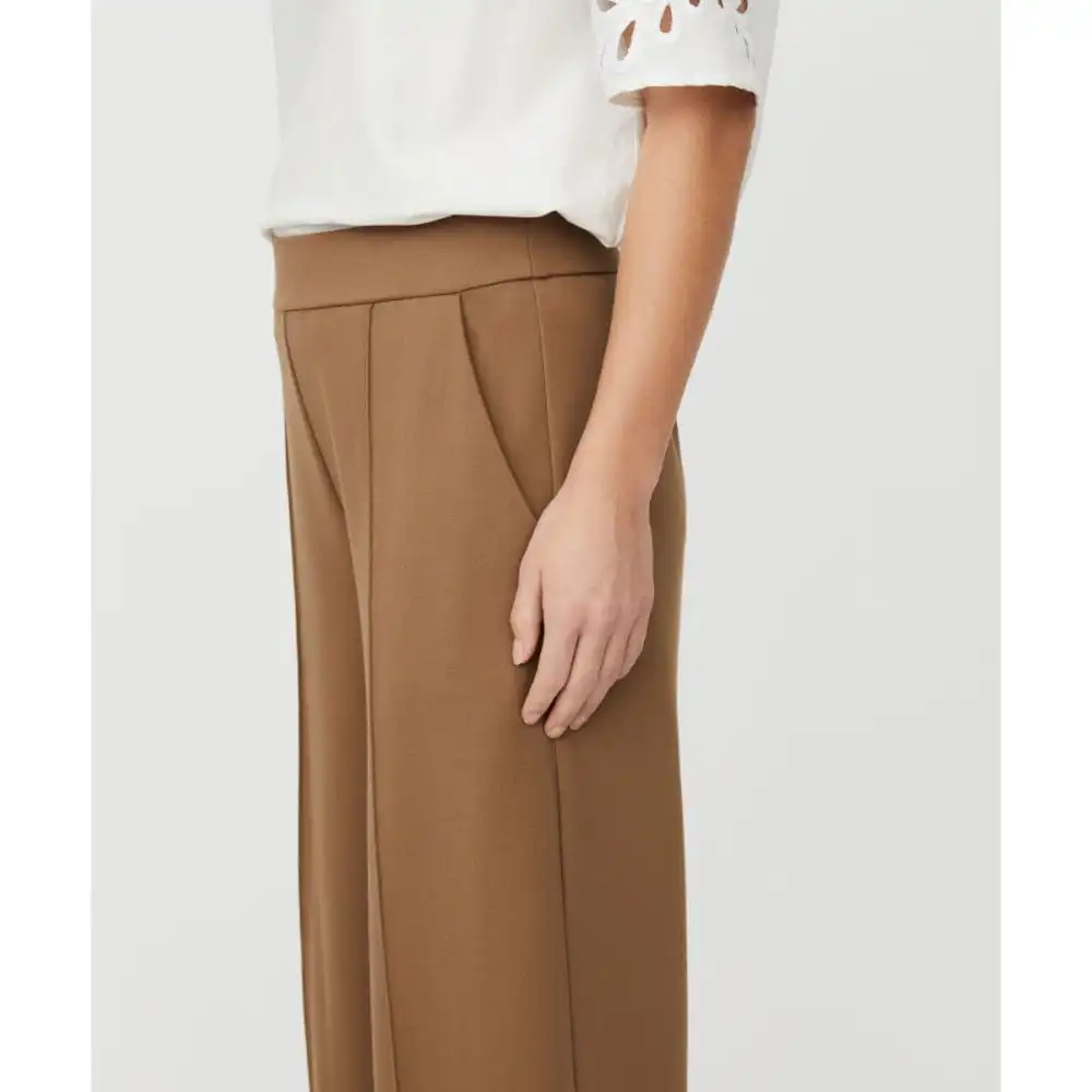 Wide-Leg Cropped Jersey Women's Trousers