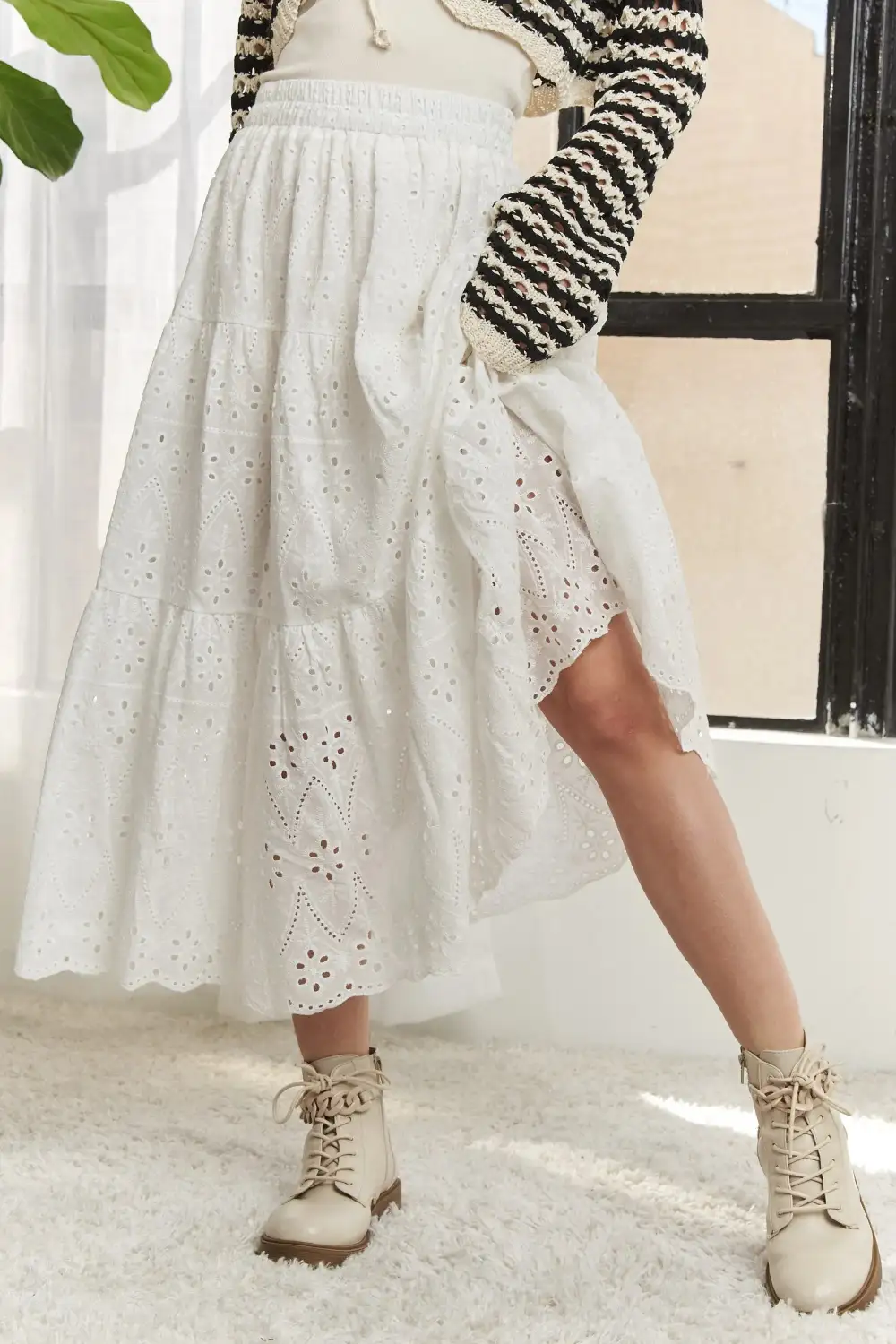 Quiet Cotton Blend Skirt