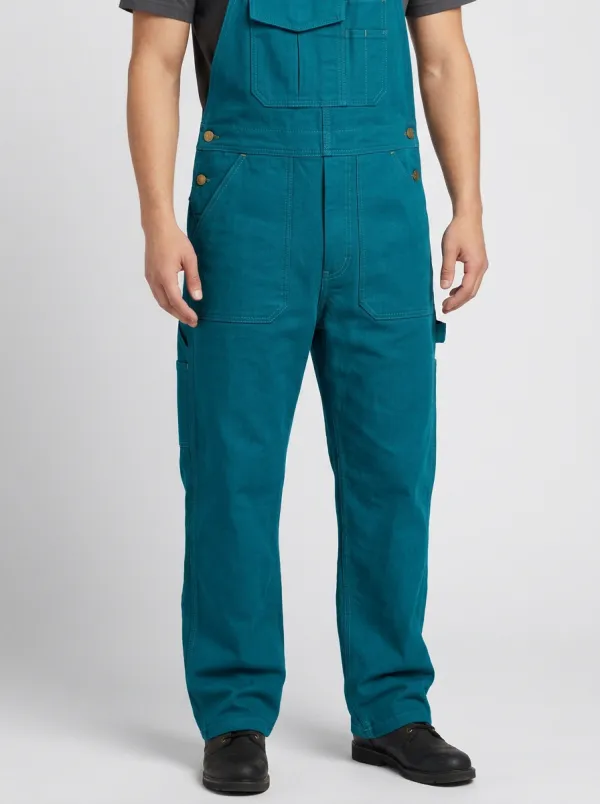 Men's Olive Green Utility Canvas Bib Overalls