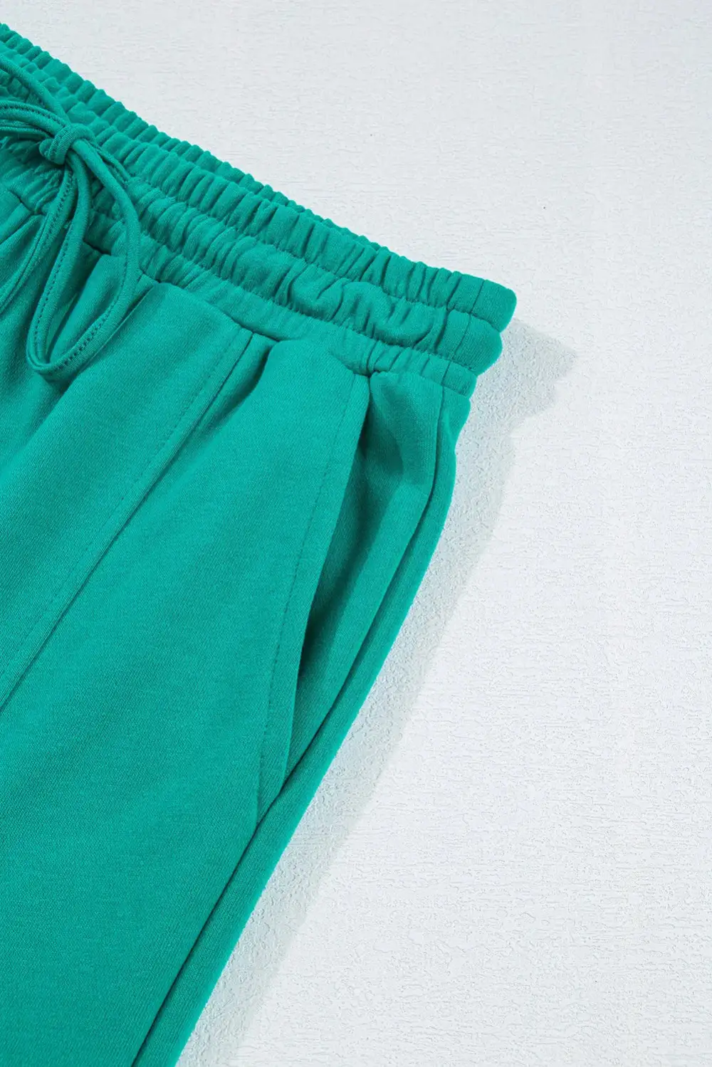 Pocketed Round Neck Long Sleeve Top And Drawstring Pants Set