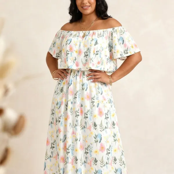 Pocket Floral Off Maxi Dress