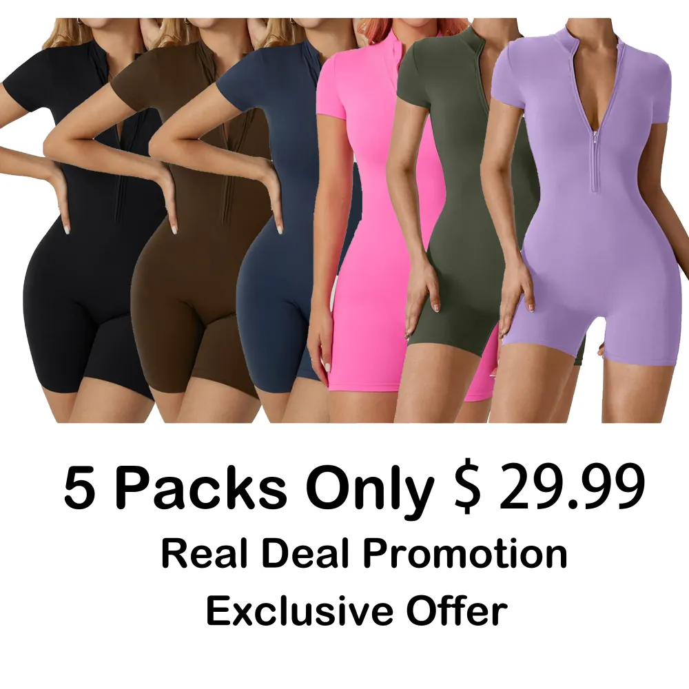 Women’s Solid Zipper Mock Neck Sports Romper – One-Piece Activewear for Yoga, Gym, and Running