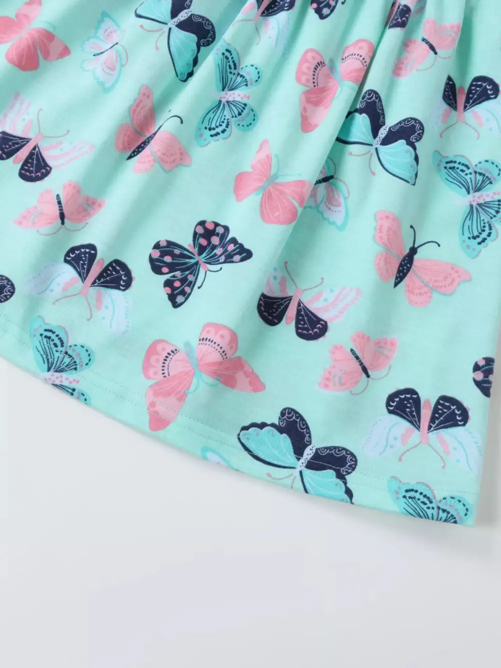 Girls Ruffled Butterfly Print Ruffle Sleeve Dress