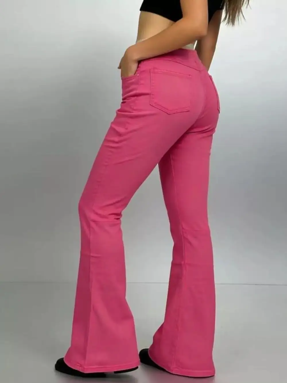 Washed High Waist Flare Leg Denim Jeans