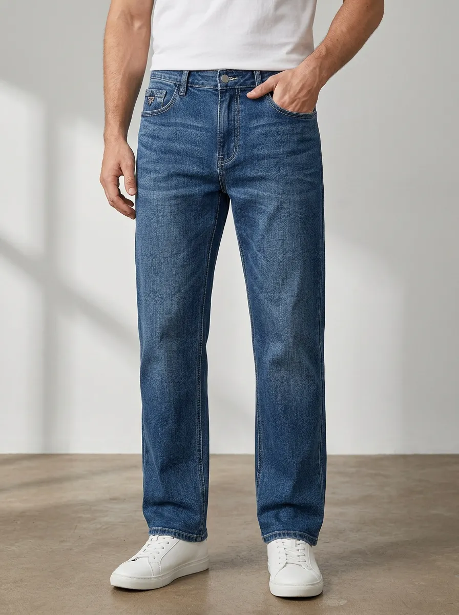 Straight Leg Classic Men's Loose Fit Jeans