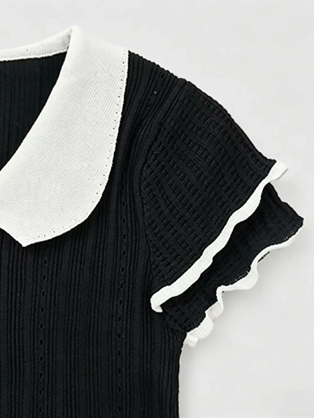Peter Pan Collar Short Sleeve T Shirt