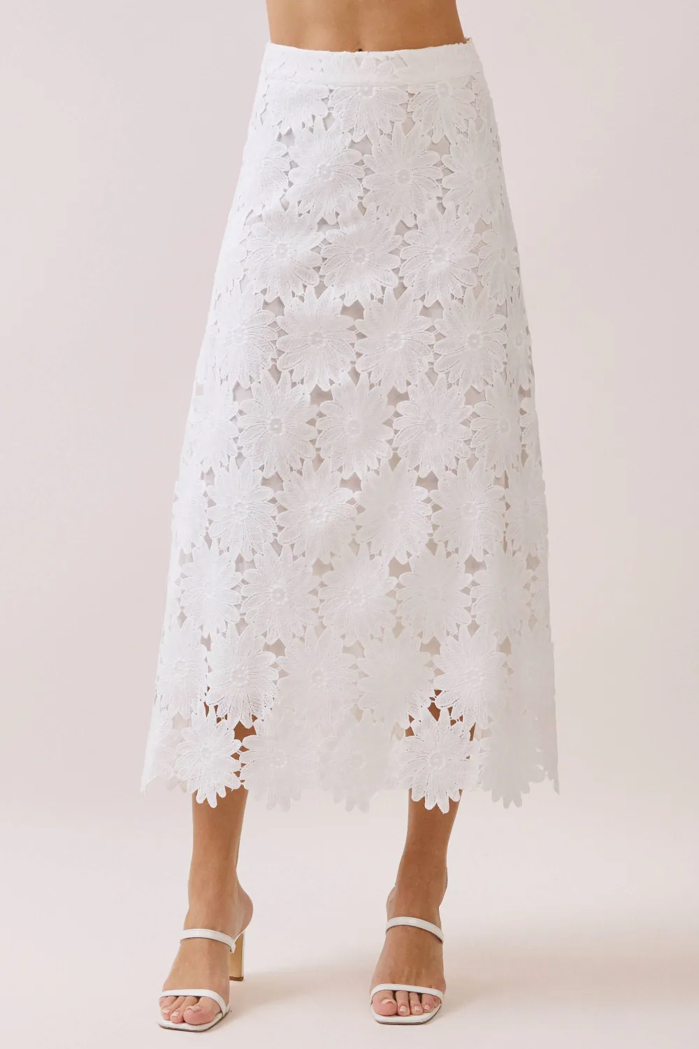 Midi Floral Lace Skirt