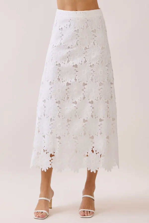 Midi Floral Lace Skirt