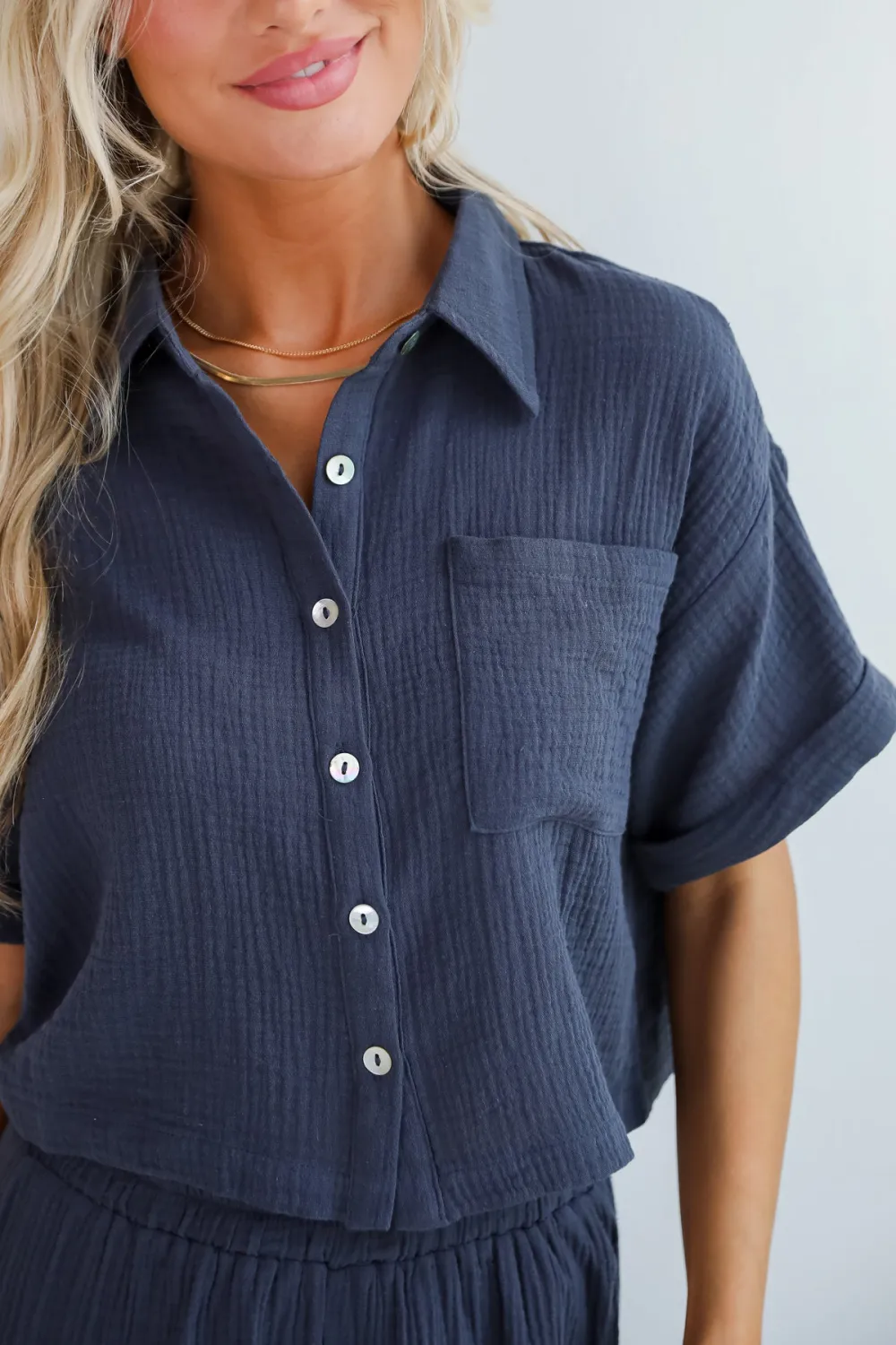 Perfect Charcoal Linen Blouse