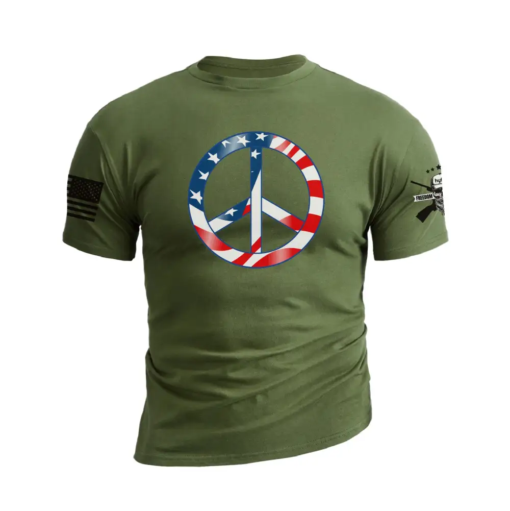 USA FLAG LOVE PEACE GRAPHIC TEE