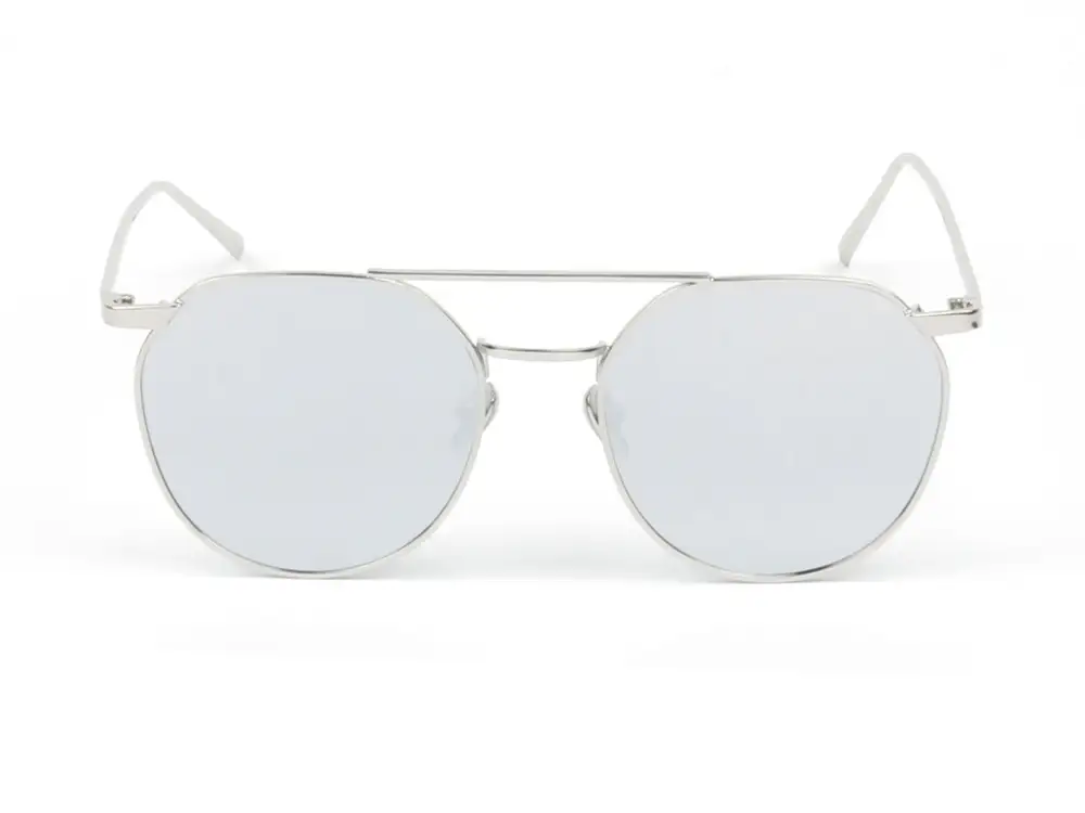 Vintage Round Mirrored Flat Lens Sunglasses