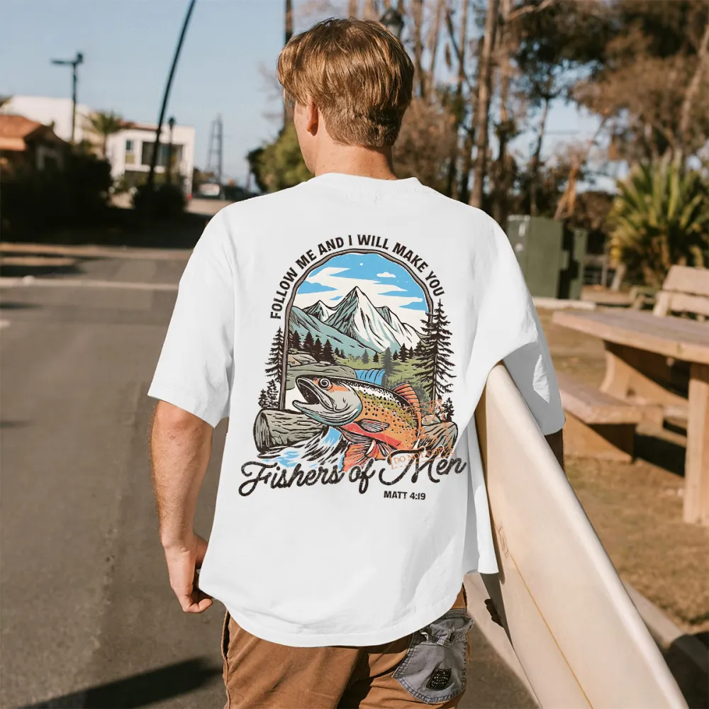 Mountain Fishing Scene T-Shirts
