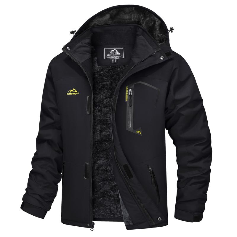 Men’s Winter Coats Waterproof Ski Snow Jacket Warm Fleece Jacket Parka Raincoats With Multi-Pockets