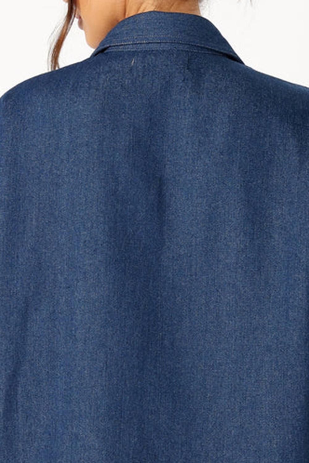 DARK DENIM LOOSE BUTTON DOWN SHIRT