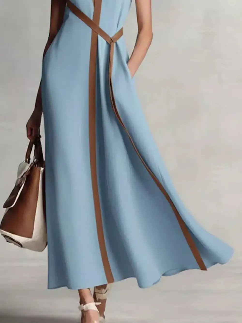 Drape Sleeveless Maxi Dress
