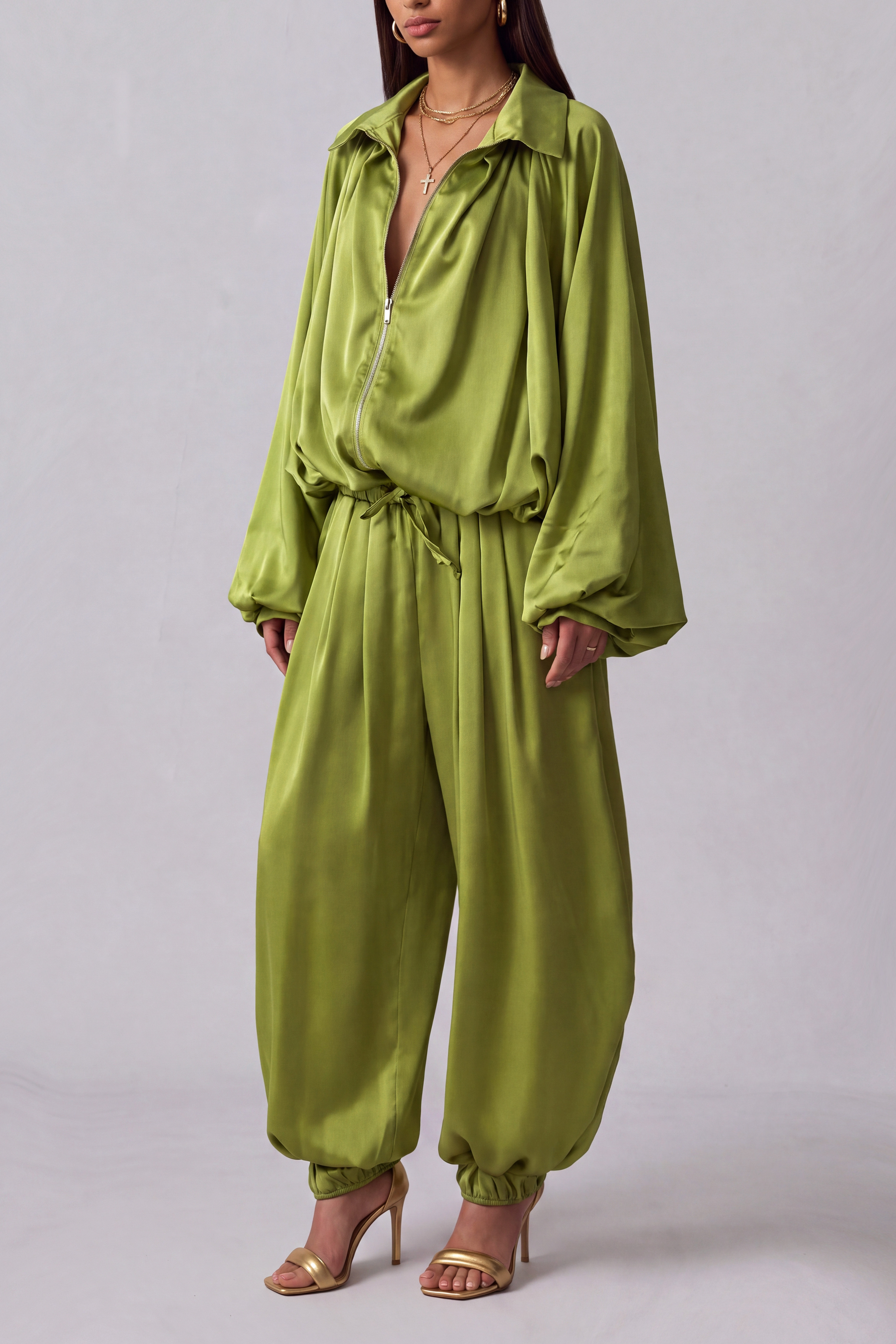 High Neck Matching Pants Set